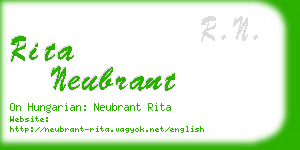 rita neubrant business card